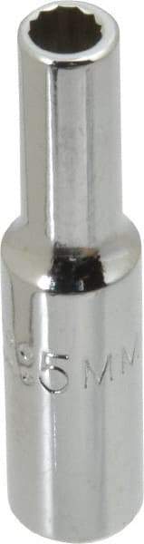 Proto - 1/4" Drive, Deep Hand Socket - 12 Points, 1-15/16" OAL, Chrome Vanadium, Chrome Finish - Apex Tool & Supply