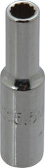 Proto - 1/4" Drive, Deep Hand Socket - 12 Points, 1-15/16" OAL, Chrome Finish - Apex Tool & Supply