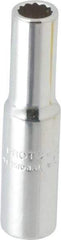 Proto - 1/4" Drive, Deep Hand Socket - 12 Points, 1-15/16" OAL, Chrome Finish - Apex Tool & Supply
