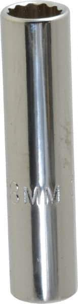 Proto - 1/4" Drive, Deep Hand Socket - 12 Points, 1-15/16" OAL, Chrome Vanadium, Chrome Finish - Apex Tool & Supply