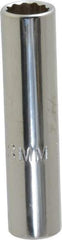 Proto - 1/4" Drive, Deep Hand Socket - 12 Points, 1-15/16" OAL, Chrome Vanadium, Chrome Finish - Apex Tool & Supply