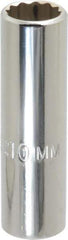 Proto - 1/4" Drive, Deep Hand Socket - 12 Points, 1-15/16" OAL, Chrome Vanadium, Chrome Finish - Apex Tool & Supply