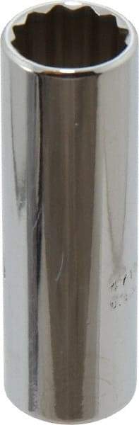 Proto - 1/4" Drive, Deep Hand Socket - 12 Points, 1-15/16" OAL, Chrome Finish - Apex Tool & Supply