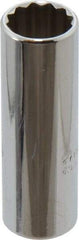 Proto - 1/4" Drive, Deep Hand Socket - 12 Points, 1-15/16" OAL, Chrome Finish - Apex Tool & Supply