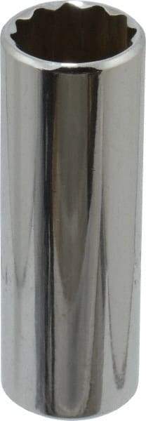 Proto - 1/4" Drive, Deep Hand Socket - 12 Points, 1-15/16" OAL, Chrome Finish - Apex Tool & Supply