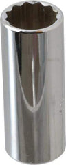 Proto - 1/4" Drive, Deep Hand Socket - 12 Points, 1-15/16" OAL, Chrome Vanadium, Chrome Finish - Apex Tool & Supply