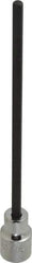 Proto - 3/8" Drive, 3/16" Hex Bit Socket - 6-3/32" OAL, 5" Bit Length, Long Hex Bit Socket - Apex Tool & Supply
