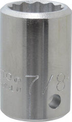 Proto - 7/8", 3/4" Drive, Standard Hand Socket - 12 Points, 2" OAL, Chrome Finish - Apex Tool & Supply