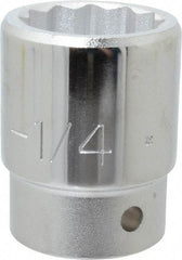Proto - 1-1/4", 3/4" Drive, Standard Hand Socket - 12 Points, 2-15/64" OAL, Chrome Finish - Apex Tool & Supply