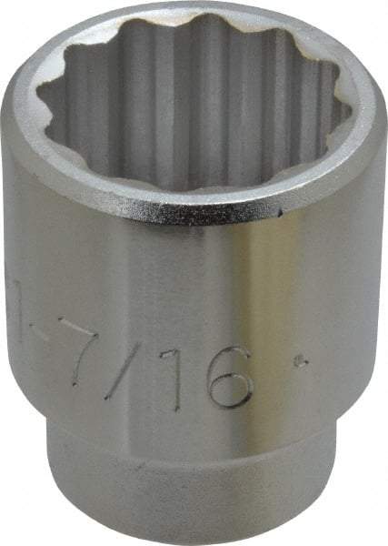 Proto - 1-7/16", 3/4" Drive, Standard Hand Socket - 12 Points, 2-13/32" OAL, Chrome Finish - Apex Tool & Supply