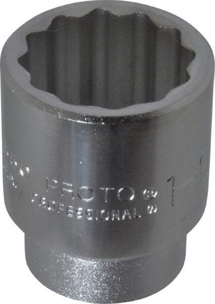 Proto - 1-9/16", 3/4" Drive, Standard Hand Socket - 12 Points, 2-5/8" OAL, Chrome Finish - Apex Tool & Supply