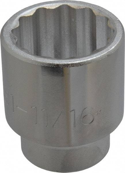 Proto - 1-11/16", 3/4" Drive, Standard Hand Socket - 12 Points, 2-3/4" OAL, Chrome Finish - Apex Tool & Supply