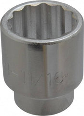 Proto - 1-11/16", 3/4" Drive, Standard Hand Socket - 12 Points, 2-3/4" OAL, Chrome Finish - Apex Tool & Supply