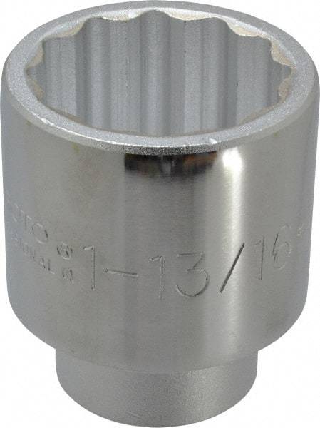 Proto - 1-13/16", 3/4" Drive, Standard Hand Socket - 12 Points, 2-29/32" OAL, Chrome Finish - Apex Tool & Supply
