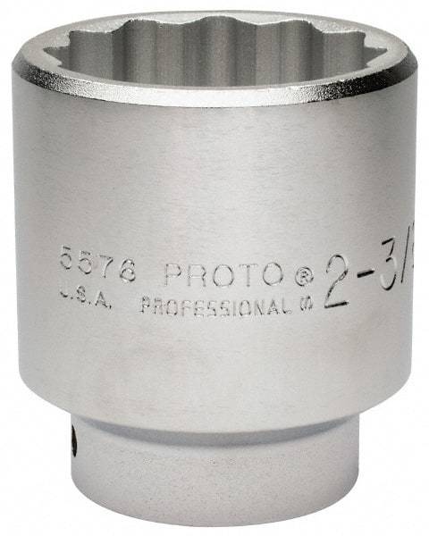 Proto - 2-3/8", 3/4" Drive, Standard Hand Socket - 12 Points, 3-43/64" OAL, Chrome Finish - Apex Tool & Supply
