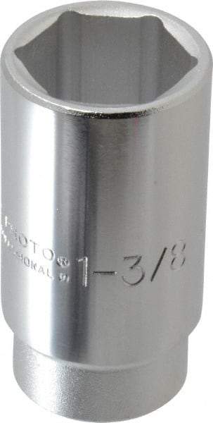 Proto - 1-3/8", 3/4" Drive, Deep Hand Socket - 6 Points, 3-1/2" OAL - Apex Tool & Supply