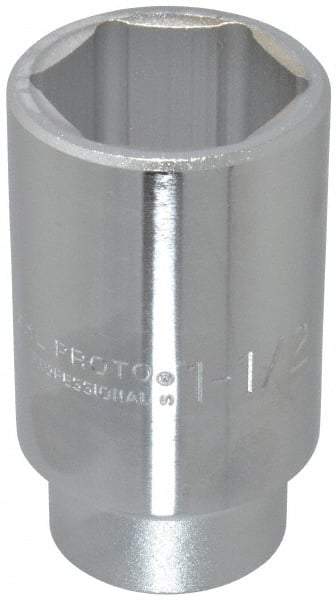Proto - 1-1/2", 3/4" Drive, Deep Hand Socket - 6 Points, 3-1/2" OAL - Apex Tool & Supply