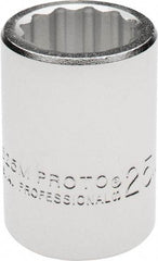 Proto - 3/4" Drive, Standard Hand Socket - 12 Points, 2" OAL, Chrome Finish - Apex Tool & Supply