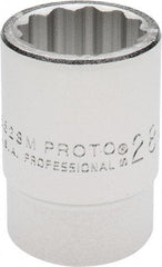 Proto - 3/4" Drive, Standard Hand Socket - 12 Points, 2-7/32" OAL, Satin Finish - Apex Tool & Supply
