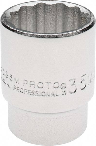Proto - 3/4" Drive, Standard Hand Socket - 12 Points, 2-1/4" OAL, Chrome Finish - Apex Tool & Supply