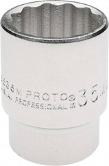 Proto - 3/4" Drive, Standard Hand Socket - 12 Points, 2-1/4" OAL, Chrome Finish - Apex Tool & Supply