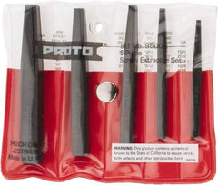 Proto - 5 Piece Screw Extractor Set - Screw Range 3/16 to 3/4" - Apex Tool & Supply