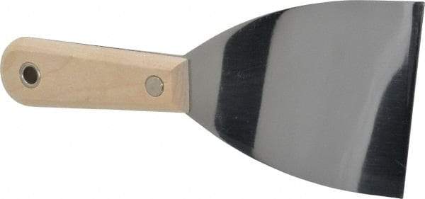 Stanley - Flexible Steel 1-Edge Scraper - 3" Blade Width x 3-5/8" Blade Length, 3-7/8" Long Hardwood Handle - Apex Tool & Supply