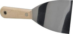Stanley - Flexible Steel 1-Edge Scraper - 3" Blade Width x 3-5/8" Blade Length, 3-7/8" Long Hardwood Handle - Apex Tool & Supply