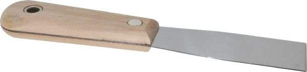 Stanley - 1-1/4" Wide Steel Putty Knife - Stiff, Hardwood Handle, 7-1/2" OAL - Apex Tool & Supply