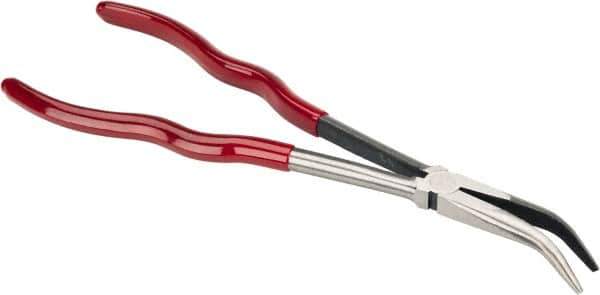 Proto - 11-3/8" OAL, 2-9/16" Jaw Length x 23/32" Jaw Width, Long Nose Bent Nose Pliers - Smooth Jaw, Plastisol Handles - Apex Tool & Supply