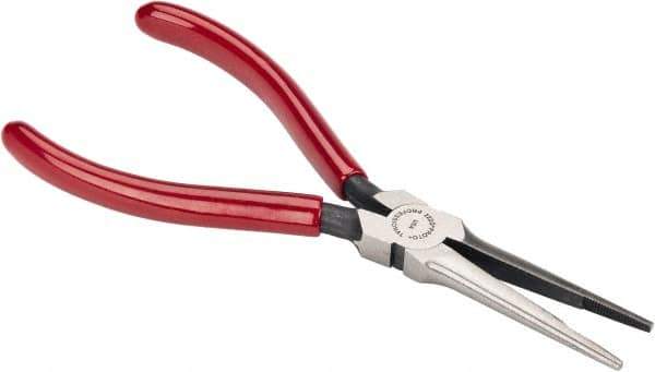 Proto - 6-1/16" OAL, 2-1/8" Jaw Length x 11/16" Jaw Width, Long Nose Needle Nose Pliers - Serrated Jaw, Long Thin Head, Plastisol Handles - Apex Tool & Supply
