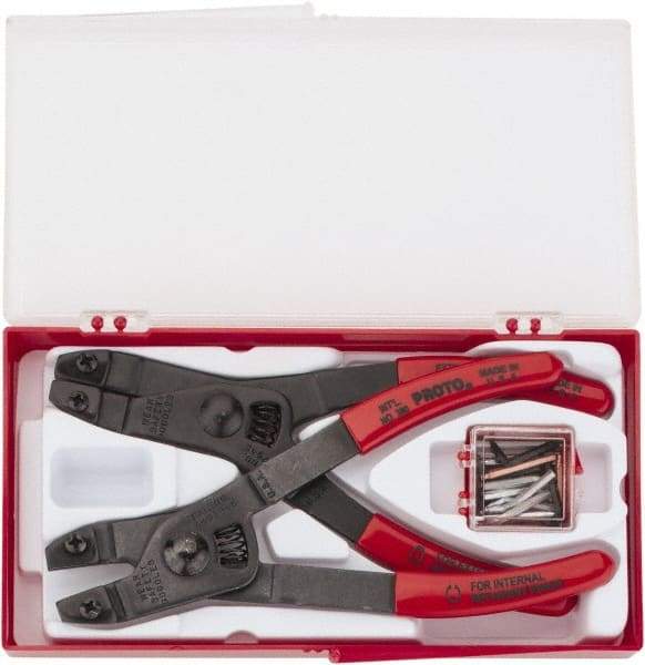 Proto - 2 Piece, Retaining Ring Pliers Set - 6-1/4" OAL - Apex Tool & Supply