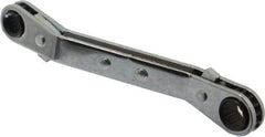 Proto - 1/4" x 5/16" 12 Point Reversible Ratcheting Offset Box Wrench - Double End, 4-1/8" OAL, Steel, 25° Offset - Apex Tool & Supply