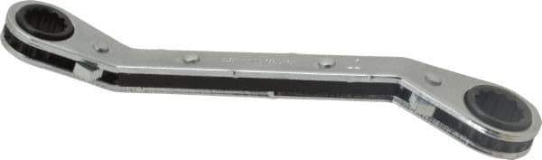 Proto - 3/8" x 7/16" 12 Point Reversible Ratcheting Offset Box Wrench - Double End, 5-1/4" OAL, Steel, 25° Offset - Apex Tool & Supply