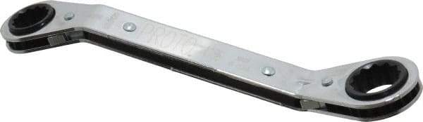 Proto - 5/8" x 3/4" 12 Point Reversible Ratcheting Offset Box Wrench - Double End, 7-3/4" OAL, Steel, 25° Offset - Apex Tool & Supply