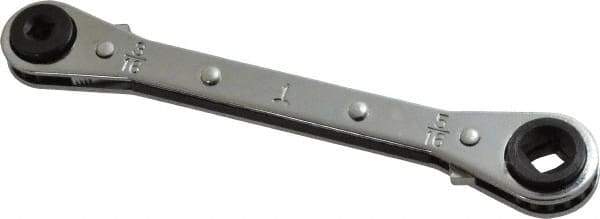 Proto - 1/4" & 3/16" Sq x 3/8" & 5/16" Sq 4 Point 4 in 1 Reversible Ratcheting Box Wrench - Double End, 5-1/2" OAL, Steel - Apex Tool & Supply