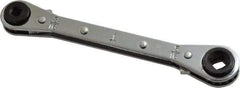 Proto - 1/4" & 3/16" Sq x 3/8" & 5/16" Sq 4 Point 4 in 1 Reversible Ratcheting Box Wrench - Double End, 5-1/2" OAL, Steel - Apex Tool & Supply