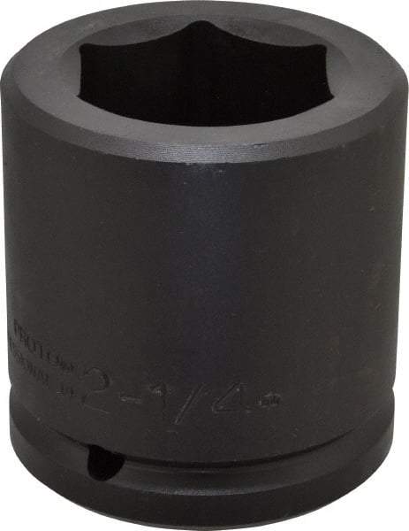 Proto - 1-1/2" Drive 2-1/4" Standard Impact Socket - 6 Points, 3-3/4" OAL - Apex Tool & Supply