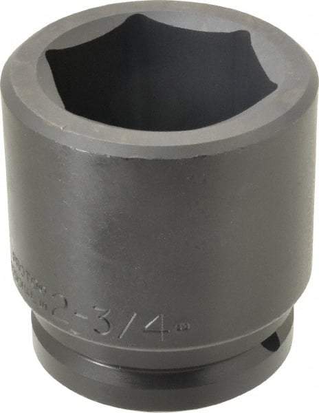 Proto - 1-1/2" Drive 2-3/4" Standard Impact Socket - 6 Points, 4-1/4" OAL - Apex Tool & Supply