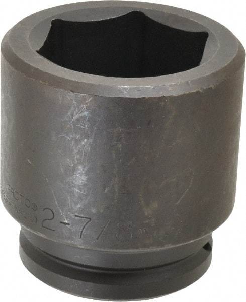 Proto - 1-1/2" Drive 2-7/8" Standard Impact Socket - 6 Points, 4-1/2" OAL - Apex Tool & Supply