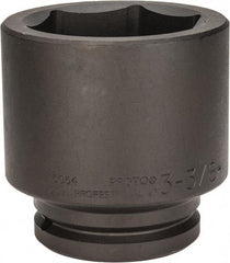 Proto - 1-1/2" Drive 3-3/8" Standard Impact Socket - 6 Points, 4-23/32" OAL - Apex Tool & Supply