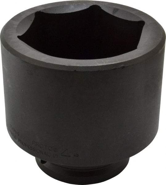 Proto - 1-1/2" Drive 4" Standard Impact Socket - 6 Points, 5-1/2" OAL - Apex Tool & Supply
