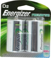 Energizer - Size D, NiMH, 2 Pack, Standard Battery - 1.2 Volts, Button Tab Terminal - Apex Tool & Supply