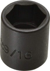 Proto - 1/4" Drive 9/16" Standard Impact Socket - 6 Points, 7/8" OAL - Apex Tool & Supply