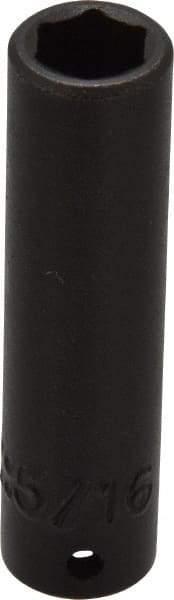 Proto - 1/4" Drive 5/16" Deep Impact Socket - 6 Points, 2" OAL - Apex Tool & Supply