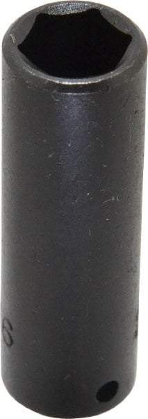 Proto - 1/4" Drive 7/16" Deep Impact Socket - 6 Points, 2" OAL - Apex Tool & Supply