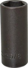 Proto - 1/4" Drive 5/8" Deep Impact Socket - 6 Points, 2" OAL - Apex Tool & Supply