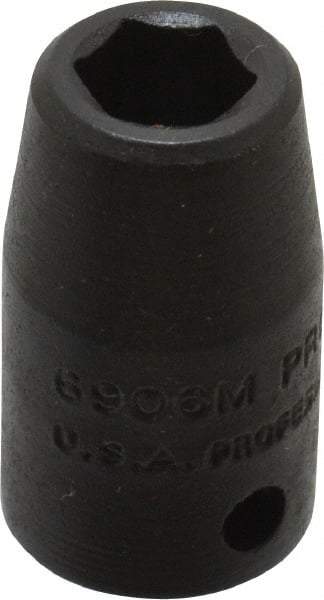 Proto - 1/4" Drive 6mm Standard Impact Socket - 6 Points, 63/64" OAL - Apex Tool & Supply