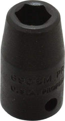 Proto - 1/4" Drive 6mm Standard Impact Socket - 6 Points, 63/64" OAL - Apex Tool & Supply