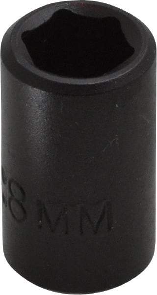 Proto - 1/4" Drive 8mm Standard Impact Socket - 6 Points, 7/8" OAL - Apex Tool & Supply